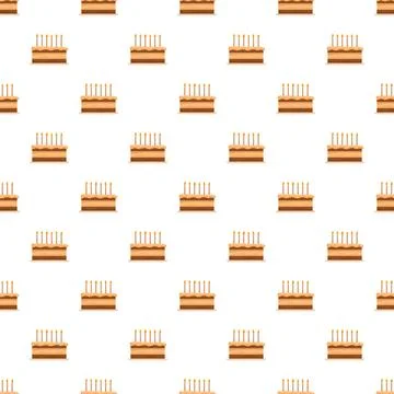 Birthday cake pattern creating seamless celebration background Stock Illustration