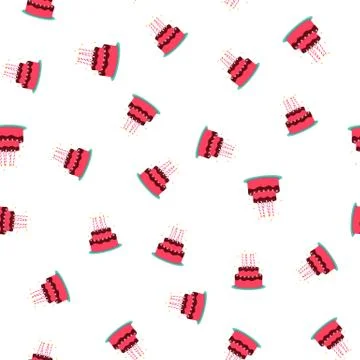 Birthday Cake Seamless Pattern Background Vector Illustration Stock Illustration