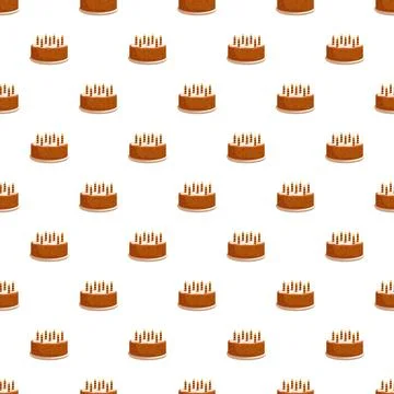 Birthday cake seamless pattern with candles Illustrazione stock