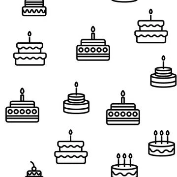 Birthday Cake Seamless Pattern Vector Illustrazione stock