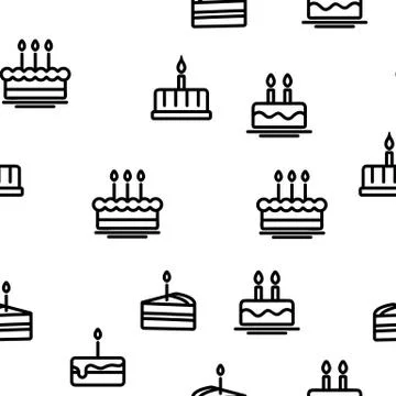 Birthday Cake Seamless Pattern Vector Illustrazione stock