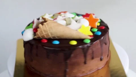 BIRTHDAY CAKE SPIN 360 Stock Footage 130449808