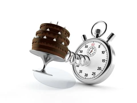 Birthday cake with stopwatch Illustrazione stock