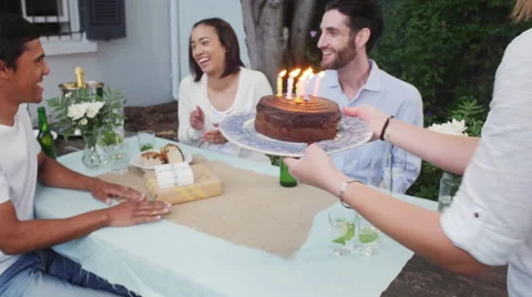 Birthday cake surprise Stock Footage 58283668