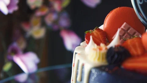 Birthday cake on the table Stock Footage 91018108