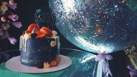 Birthday cake on the table Stock Footage 91018217