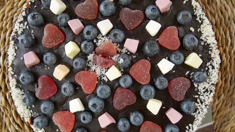 Birthday cake on the table. Stock Footage 303199823