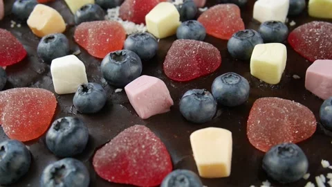 Birthday cake on the table. Video stock 328694371