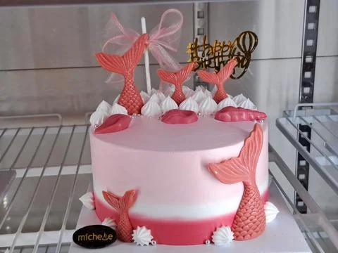 Birthday Cake with Underwater Theme Stock-Fotos