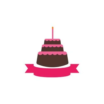 Birthday cake vector design template illustration Stock Illustration