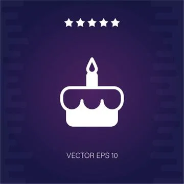 Birthday cake vector icon Stock Illustration