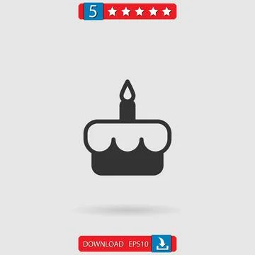 Birthday cake vector icon Stock Illustration