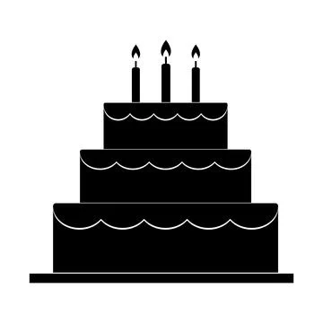 Birthday cake vector icon Stock Illustration