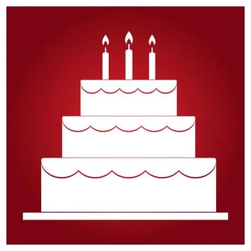 Birthday cake vector icon Stock Illustration