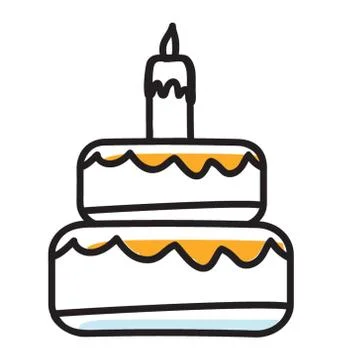 Birthday Cake Vector Stock Illustration