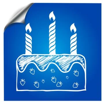 Birthday cake web icon Stock Illustration