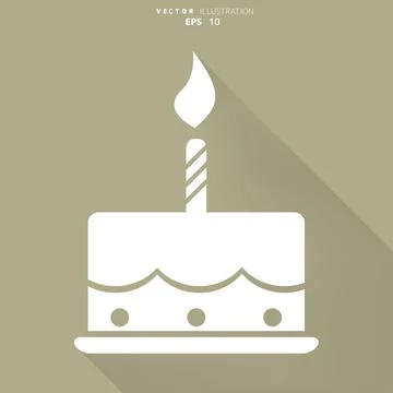 Birthday cake web icon Illustrazione stock