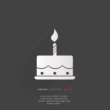 Birthday cake web icon Illustrazione stock