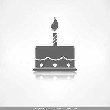 Birthday cake web icon vector illustration. 스톡 일러스트