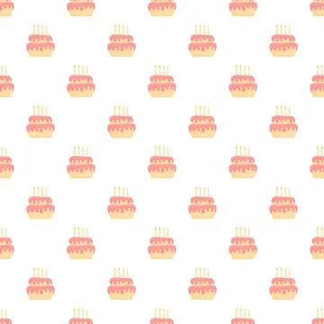 Birthday cakes pattern for celebration and recurring design 库存插图