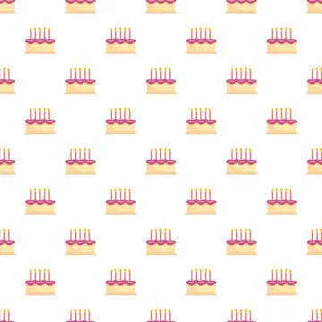 Birthday cakes pattern creating repeating celebration decoration Stock Illustration