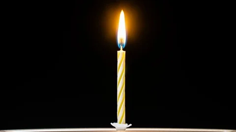 Birthday candle burning in timelapse Stock Footage 100124121