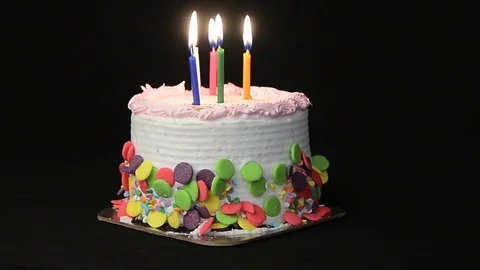 Birthday candle light  Stock Footage 79838183
