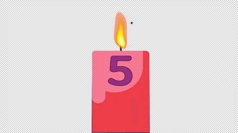 Birthday Candle with Number Five Stock Footage 335350712