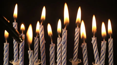Birthday candles close up studio Stockbeeldmateriaal 27575329