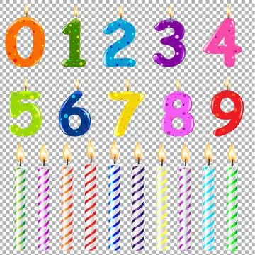 Birthday Candles Of Different Form Stock Illustration