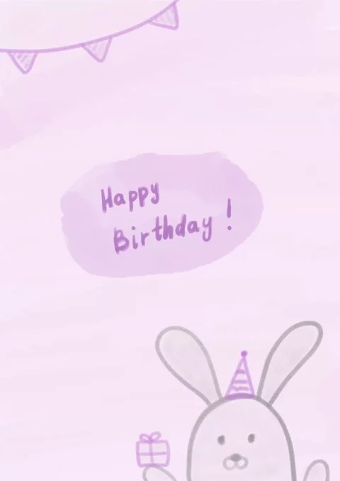 Birthday card animation with rabbit Stock Footage 283125767