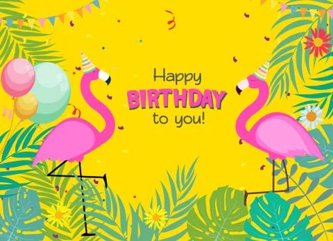 Birthday Card, Congratulation Template Vector Illustration Stock Illustration