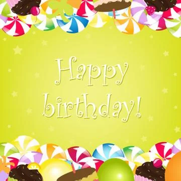 Birthday card Illustrazione stock