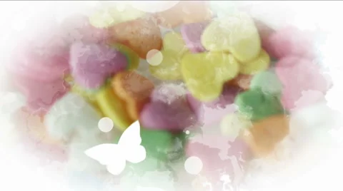 Birthday card with multicolored candy. Stock Footage 51219985