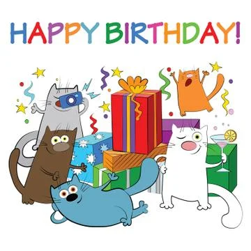 Birthday cat Stock Illustration