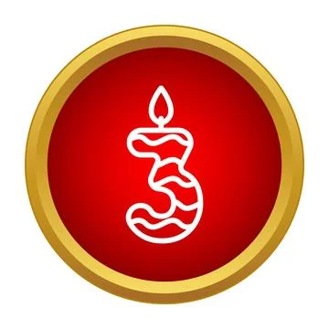 Birthday celebration adding number 3 candle icon Stock Illustration
