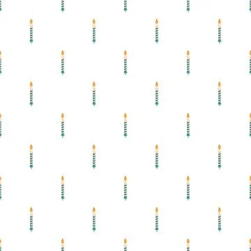 Birthday celebration candles seamless pattern with burning flames Stock Illustration