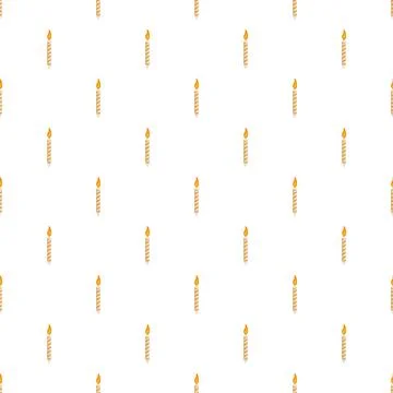 Birthday celebration candles seamless pattern on white background Stock Illustration