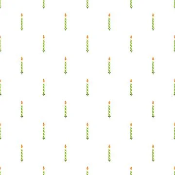 Birthday celebration candles seamless pattern with green design Stock Illustration
