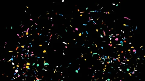 Birthday Celebration Confetti with Alpha Matte Channel Stock Footage