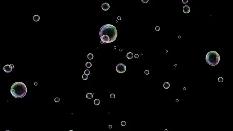 Birthday Celebration Soap Bubbles with Alpha Channel / Loop Animation Stock Footage