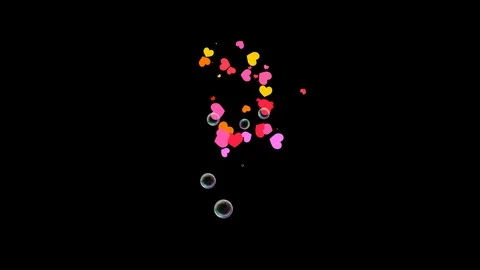 Birthday Celebration Soap Bubbles with Alpha Channel Video stock 129154049