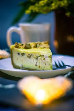 Birthday cheesecake Stock Photos