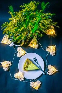 Birthday cheesecake Stock Photos