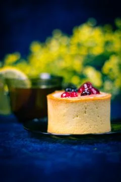 Birthday cheesecake Stock Photos