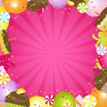 Birthday color frame Illustrazione stock