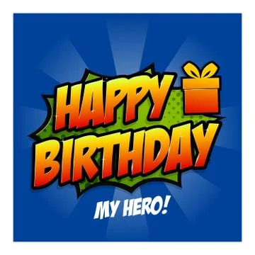 Birthday Comic Text. Isolated Vector Illustration Stock Illustration