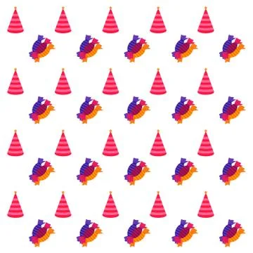 Birthday concept seamless pattern background.Colorful wallpaper vector illust 스톡 일러스트