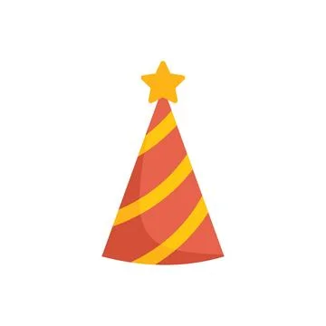 Birthday cone cap icon flat vector. Task agenda 스톡 일러스트