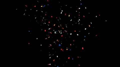 Birthday Confetti / with High Quality QuickTime Alpha Channel Stock Footage